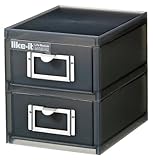 小物入れ 引き出し ライフモデュール A6ファイルユニット（浅）2段 Bk ブラック LM-62