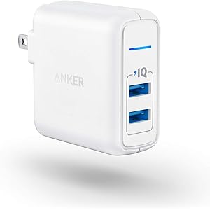 Anker PowerPort 2 Elite (24W 2ポート USB急速充電器)【PSE認証済/PowerIQ搭載/折りたたみ式プラグ搭載】 iPhone/iPad/Galaxy S9 / Xperia XZ1,その他Android各種対応 (ホワイト)