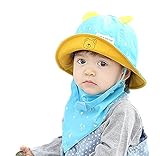 【SEBLES】ベビー 赤ちゃん 帽子 スタイ セット ハット サファリハット 子ども 子供 日差し UV プリント コットン 綿 熊 くま ベア 耳 春 夏 秋 ユニセックス 男の子 女の子(ライト