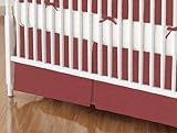 SheetWorld - MINI Crib Skirt (24 x 39) - Solid Burgundy Woven - Made In USA by sheetworld