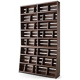 本棚 マンガ収納 スライド＆ディスプレイ ブックエンド 木製 リアル木目 ワイドタイプ 幅120 上下段 セット ウォルナット