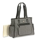 Carter's City Tote Herringbone Diaper Bag, Black/White by Carter's