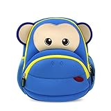 Hopaba 子供用リュックサック キッズバッグ 遠足 通園 通学バッグ バックパック 女の子 男の子 キッズ お散歩 お出かけ 動物 猿 人気 かわいい ブルー