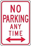 Accuform Signs FRP716RA Engineer-Grade Reflective Aluminum Parking Sign Legend NO PARKING ANY TIME (