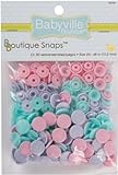 Dritz 350S-38 Babyville Boutique Snaps 60-Pkg-Butterflies- Pink, Purple & Blue