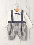 BIT'S ビッツ ベビー セパレート風 カバーオール ベビー服 赤ちゃん 男の子 フォーマル 長袖 ロンパース 60㎝ グレー