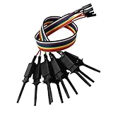 Perfk ロジックアナライザケーブル　10本　プローブ　テスト　クリップ　ライン　全6色　　 - 黒