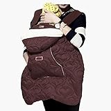 Bethbear　抱っこひもカバー　ベビースリングカバー　ベルトフィットカバー　2色選択可能　保温フランネル素材　様々なベビースリングに適合　ワンサイズ　使用やすい　帽子付き　春、秋、冬 (コーヒー色