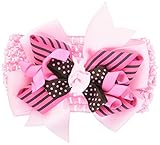 grow baby ボリュームリボン ヘアーバンド チョコ&ピンク ポリエステル WT-02061