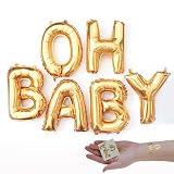 ゴールドOh Baby 。Girl BoyベビーシャワーMylar Balloons 2つOh Baby Tattoos Decorations