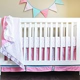 Simply Aqua 4 Piece Crib Bedding Set by Pam Grace Creations [並行輸入品]
