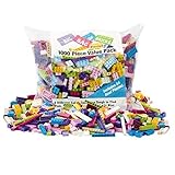 Building Bricks - 1000 Pc "Big Bag of Bricks" Bulk Pastel Friends-colored Blocks with 54 Roof Pieces