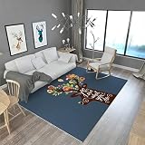 最高品質の動物の床のマットカーペットの敷物カーペットのリビングルームコーヒーテーブルベッドルーム家庭用カーペットの長方形ベッドブランケットシンプルな近代的な北欧 ( Color : B )