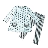 Cutelove　ドレス+ロングパンツ2点セット　ドレストップス　プリンセスドレス　ウサギ柄　長袖　ロングスリーブ　女の子　ベビー　ガールズ　赤ちゃん　幼児　秋　可愛い　素敵　カジュアル　普段着　素敵