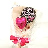 ミニメッセージバルーンブーケ Happy birthday-ribbon pink