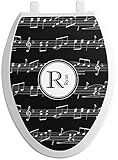 Musical Notesトイレシートデカール（Personalized ) Elongated ブラック pnc-toilet-seat-elong+205844