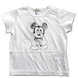 FITH×MICKEYコラボ 25/-テンジク　Mickey　ベビーS/S　Tシャツ 1W白 BM(90)
