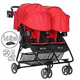 ZOE XL2 DELUXE Double Xtra Lightweight Twin Travel & Everyday Umbrella Stroller System (Red) by Zoe