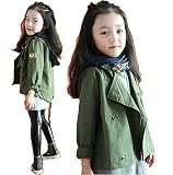 子供コート 女の子　春秋　 キッズコート トレンチコート スプリングコート　ベンチコート 素敵な可愛い　アウター (120) [並行輸入品]
