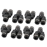 uxcell クイック継手 6mm直径 空気圧 Y型 コネクタ チューブ パイプ エアクイックリリース 8個入り