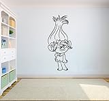 Poppy壁アートTrolls壁ビニールデカールホーム内部ステッカーキッド部屋グラフィック子寝室アップリケtrolls2