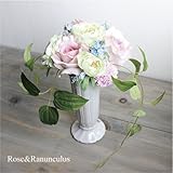 ローズ＆ラナンキュラス ピンクグリーンアレンジ 　造花 インテリア CT触媒