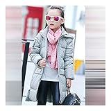 子供服　冬　ダウンジャケット　厚くする　保温　ファッション　グレー　140cm