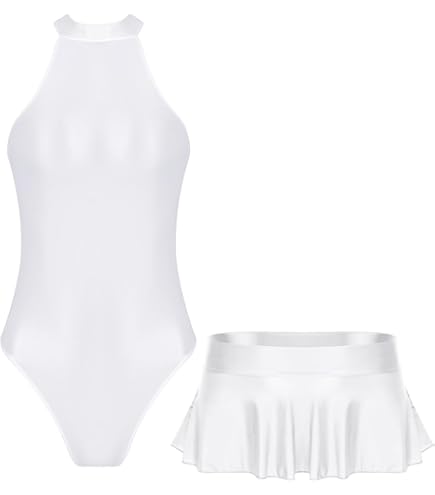 Amazon.co.jp: FEESHOW 超光沢 透け透け ハイレグ レオタード ボディ