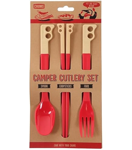 Amazon | チャムス (CHUMS) キャンパーカトラリー3点セット カーキ