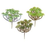 BCP 3ピースAssortedグリーン人工多肉植物サボテン砂漠植物Unpotted