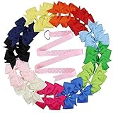 QtGirl 12 Pairs 4 Pinwheel Pigtail Hair Bow Clip with Bow Hanger for Girls Baby [並行輸入品]