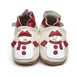 Soft Leather Baby Shoes Snowman [ソフトレザーベビーシューズの雪だるま] 6-12 months (12 cm)