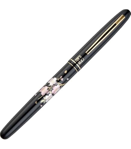 くれ竹万年毛筆 夢銀河 鹿角 古代藍染め くれ竹万年筆 夢銀河 山中塗蒔絵 華やぎの牡丹 (DBA140-9)