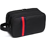 Large Toiletry Bag,VASCHY Waterproof Travel Kit Case for Makeup, Cosmetic, Shaving with Separate Compartments Black