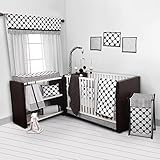 Bacati - Dots/pin Stripes Black Pin Dots Changing Pad Cover by Bacati