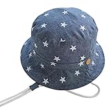 Happy　cherry　子供　ベビー　帽子　キャップ　ハット　サンバイザー　日除け　カジュアル　カウボーイ　綿　プリント　星柄　ブルー　サイズ48cm