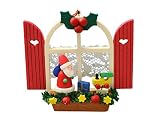 クリスマスツリーの飾り　オーナメント　窓辺のサンタ　ドイツの木のおもちゃ　 ザイフェン ドイツ