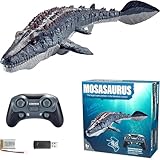 Azmio ラジコン 恐竜 モササウルス 海洋動物 リモコン操作 防水 水中プレイ可能 プレゼント (モササウルス) [並行輸入品]