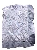Wendy Bellissimo Baby Boys' Royal Grey Scroll Minky Velour Satin Trim Nursery Blanket by Wendy Belli