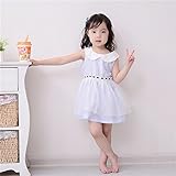 Candykidsガールズ夏の韓国スタイル2-7歳  発表会 結婚式 入園式 演奏会 パーティー ピンク　ブルー (１２０cm, ブルー)
