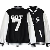 kingyang Kpop got7野球コートジャクソンパーカーセータープルオーバージャケット(ブラックM )