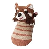 ベビー3Dソックス【動物シリーズ】【日本製】 (レッサーパンダ レンガ)