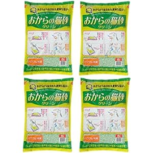 常陸化工 おからの猫砂グリーン6L×4個 (ケース販売)