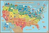 Wall Pops WPE0623 Kids USA Dry Erase Map Decal Wall Decals