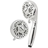 turbospinコンボハンドヘルドwith固定シャワーヘッド – 6スプレー設定& 18スプレー組み合わせ、クロム