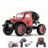 FMS 1/24スマッシャー V2 モンスタートラック V2 FCX24 RTR 4WD 2.4GHz ブラシ付き 8km/h RC クローラー RC オフロードトラック リモートコントロールカー LEDライト付き (青色)