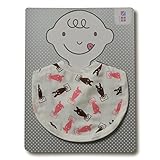 めんぷます田 赤ちゃんのガーゼ前かけ 生まれた! (ピンク) 約22×29cm 綿100% 日本製