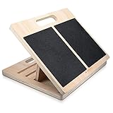 Navaris ストレッチボード 踏み台 ステッパー 傾斜台 健康器具 - ふくらはぎ 足首 アキレス腱 マッサージ ストレッチ - 角度調整 150kgまで 33x38x4cm 木製