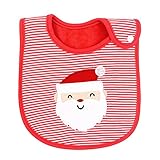 Pawaca クリスマス　お食事用エプロン　食べこぼし 赤ちゃん食事用スタイ エプロン　スナップ式 柔らか 安心素材 　かわいい　 ベビー 赤ちゃん 新生児 子供 出産祝い 離乳期用 男の子　女の子