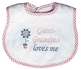 Raindrops Great-Grandma Loves Me Embroidered Bib, Pink by Raindrops [並行輸入品]